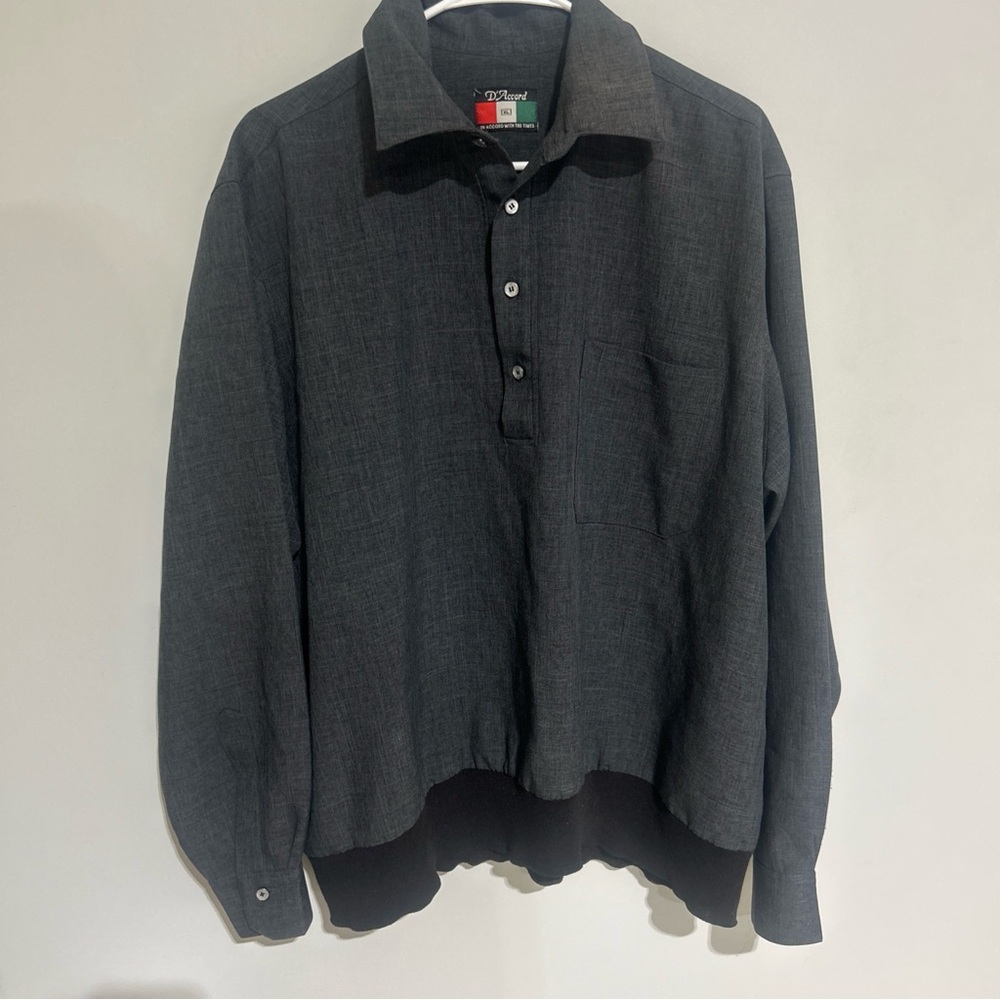 D'Accord In Accord With The Times Vintage Mens Stretch Top Shirt GREY XL.